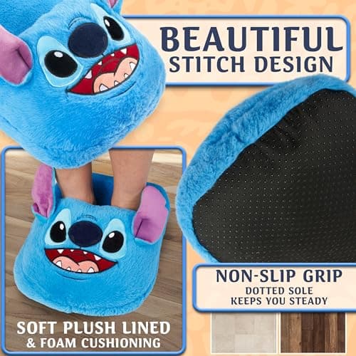 Disney Stitch Foot Warmer Women Teens UK 2-13.5, Non Electric Fleece Foot Muff, Heated Slipper, Non Slip, Arthritis Renauds Muscle Pain (Blue Stitch) — view 4