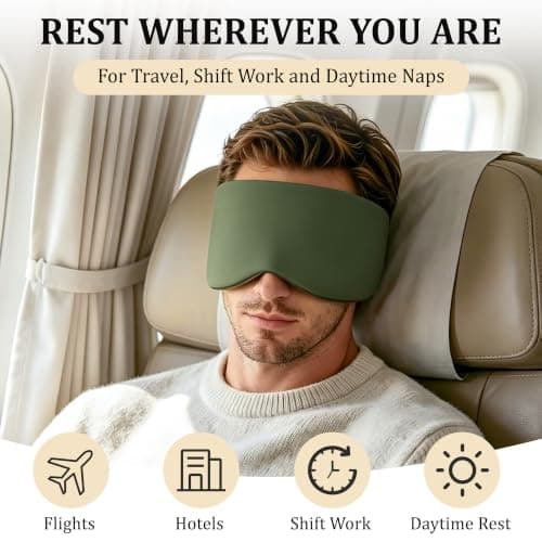 iMaMa Blackout Sleep Mask, Eye Mask for Sleeping, Lightweight & Soft |Green — view 6