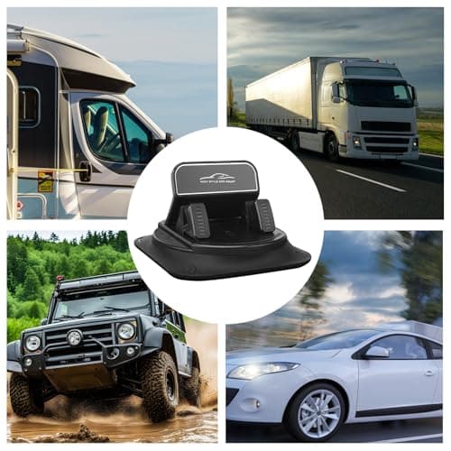 Dashboard Phone Stand, Silicone Mat Mount, Adhesive Base, Vertical Horizontal Use, Automotive Organizer, Compatible with Minivan Caravan Sedan Pickup Truck, 4.13x4.13x3.35in — view 4
