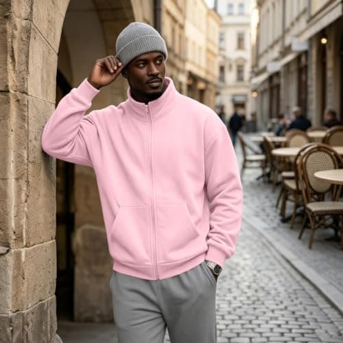 Zip Up Sweatshirts For Men Uk Warm Jacket Fleece Jumpers Work Travel Gym — view 4