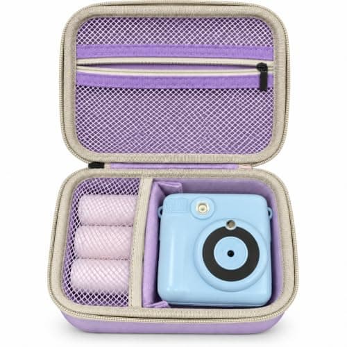 Kids Camera Case Portable Storage Bag Compatible with Gofunly/Himont/Camclid/Etikez/Tiatua/Calinegam/Dylanto/Astgmi/Hangrui/Operhoo/Yorkoo/Uionvo/Gktz Kids Camera Instant Print (Purple) Case Only