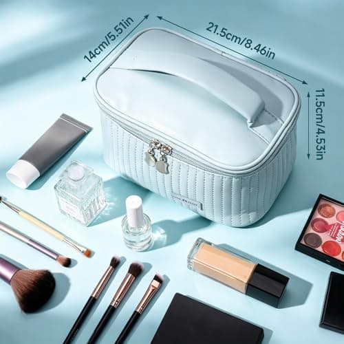 Bestomrogh Make up Bag, Large Capacity Travel Cosmetic Bag with Handle — view 2