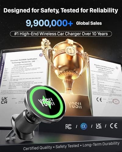 YOSH for MagSafe Car Mount Charger, [Active Cooling & 15W Fast Charging] — view 2