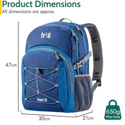 Trail Aspen Day Pack Backpack, 30L, Blue — view 6