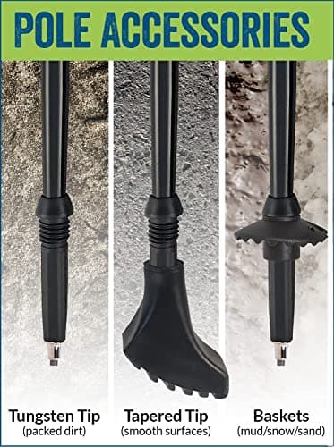 York Nordic Ultralight Folding Walking Poles - Travel Ready - with Rubber Feet, Baskets, and Bag (Above 5'7", Nordic Grips) — view 5