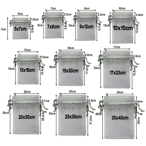 Time to Sparkle 25 Pcs Organza Gift Bags - Silver 20x30cm — view 4