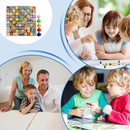 Snakes And Ladders Travel Game 5 Pack Foldable Board Set For Kids — view 4