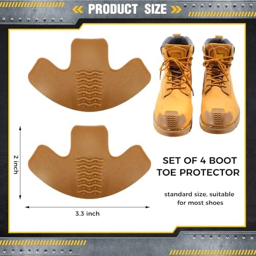 Bencailor Boot Toe Protectors Work Boot Guards Shoe Toe Cap Work Shoe Cover for Spring Hiking Climbing Guards(Brown,4 Pcs) — view 2