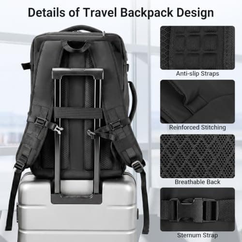 HOMIEE 40L Travel Backpack, 17.3 Inch Laptop Bag with Vacuum Bags and Pump — view 5