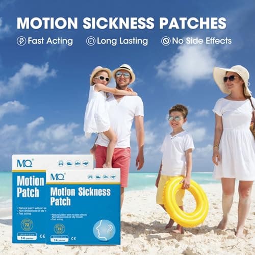 MQ Motion Sickness Patch for Car and Boat Rides, Cruise and Airplane Trips - for Nausea, Dizziness & Vomiting from Seasickness, Fast Acting and No Side Effects (14 Count) — view 2