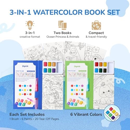 JoyCat 2 Pack Pocket Paint with Water Coloring Books for Kids — view 2