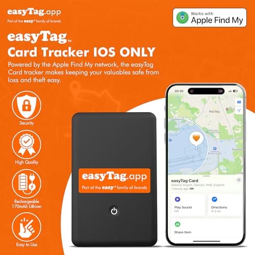 easyTag Wallet Tracker Card, Compatible with Apple Find My App — view 3