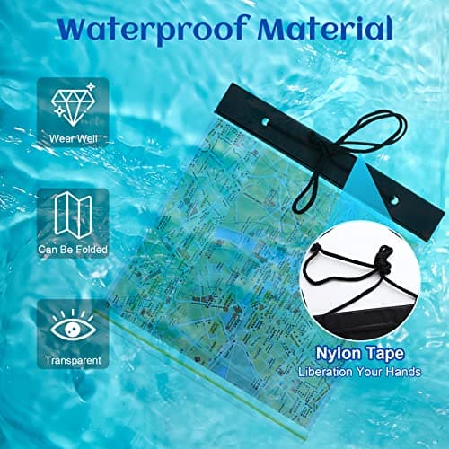 Orientation Compass, Waterproof Map Case with Emergency Whistle, Navigation Compass and Transparent Map Cover Waterproof Map Holder with Lanyard for Explorer Expedition Camping, Hiking, Survival — view 2