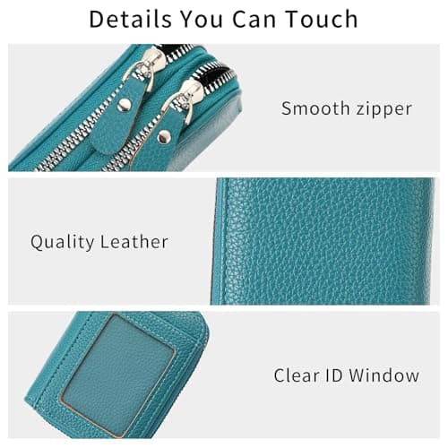 SENDEFN Wallet for Women RFID Blocking Credit Card Holder for Women Small Blocked Accordion Wallets Ladies Purse with Zipper Coin Pocket & ID Window — view 3