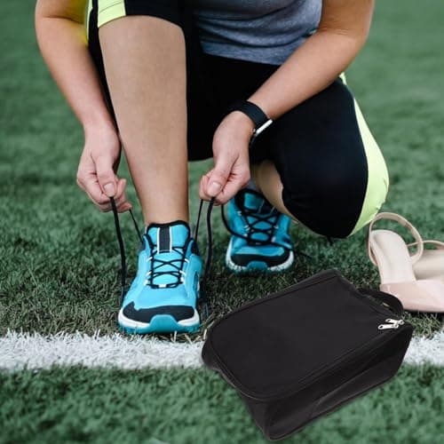 Golf Shoe Bag, Waterproof Football Boot Bag for Golf, Football, Rugby, Cricket, Travel, Gym, Storage, Black, 23 * 12 * 34 CM/9.05 * 4.72 * 13.38in — view 6