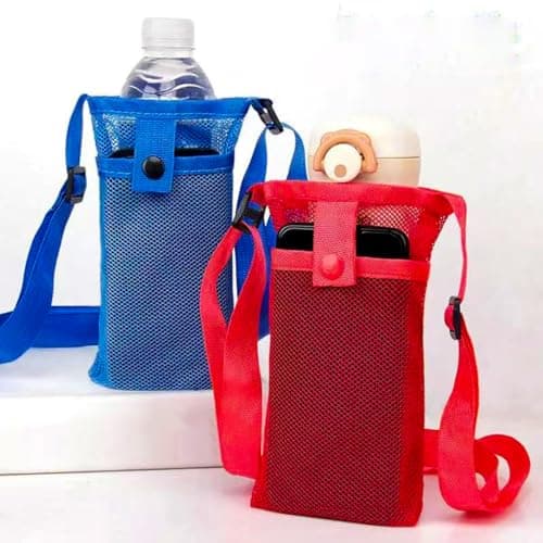 Ainvhh 4 PCS Water Bottle Holder Mesh Water Bottle Pouch Sleeve with Adjustable Shoulder Strap Portable Waters Bottles Sleeve Shoulder Bottle Holder for Outdoor Camping Hiking Gym Walking Sports — view 6