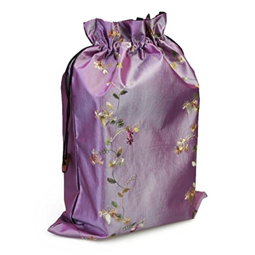 kilofly Embroidered Silk Jacquard Travel Bag, Lingerie & Shoes, Value Set of 3 — view 2