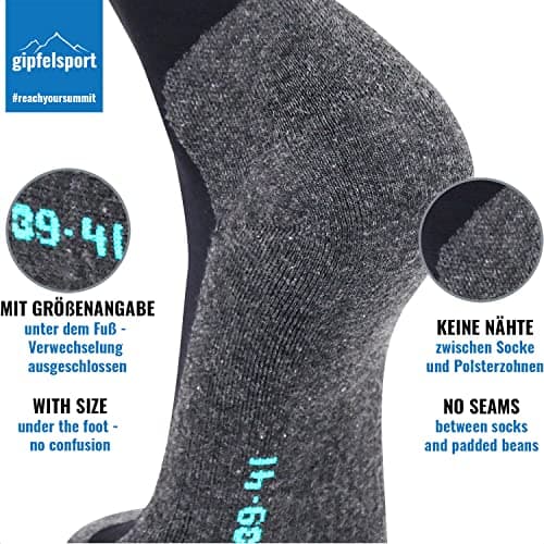 gipfelsport Compression Stockings for Men and Women - Support Stockings, Compression Socks, Thrombosis Stockings for Sports, Jogging, Running, Pregnancy and Flight, Black (2 x pair set), 36-38 — view 3
