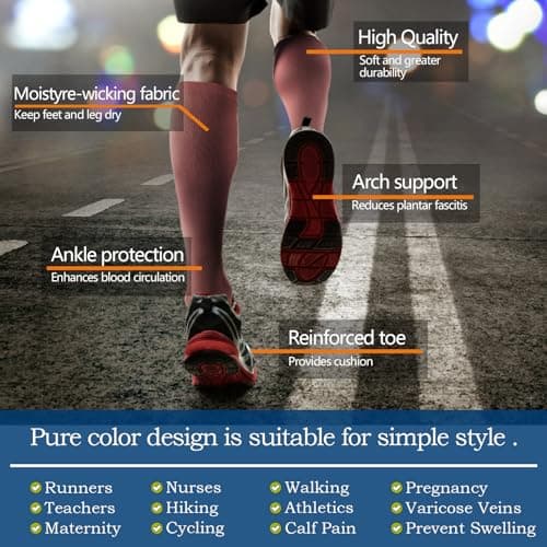 DRESHOW Compression Socks For Men & Women 3/7 Pairs is Best Support for Athletic,Running, Flight Travel,Cycling — view 3
