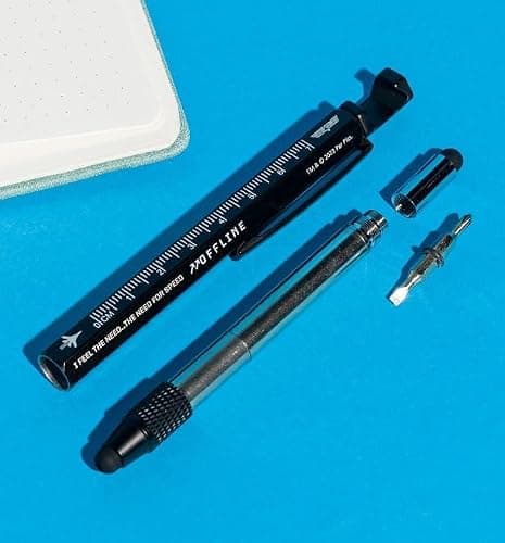 Blue Sky Multitool Pen with Ruler - Black, Stainless Steel — view 2