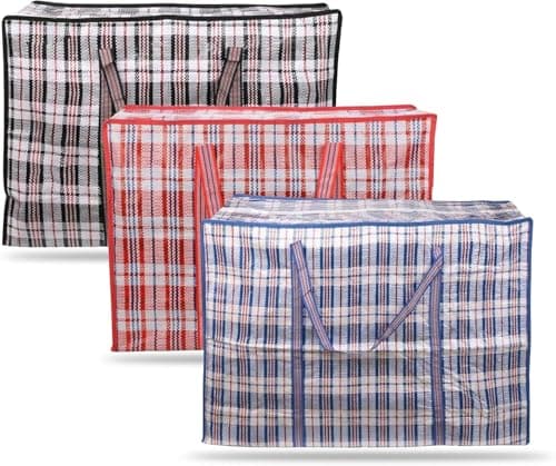 G4GADGET 2 Pack Jumbo Laundry Shopping Bags with Zips (100x70x30 cm) - Reusable Storage Bags for Moving, Clothes, and Bedding – Durable Large Bags with Handles for Laundry, Travel, and More