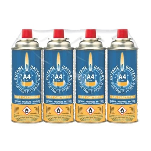 Bright Spark 1-Piece 12 x 4.5 x 6 cm Catering Blowtorch,Grey & Unisex Bs0136 A4 Butane Battery Gas Cartridge pack Of 4 , Multi-Colour, 220 g UK — view 3