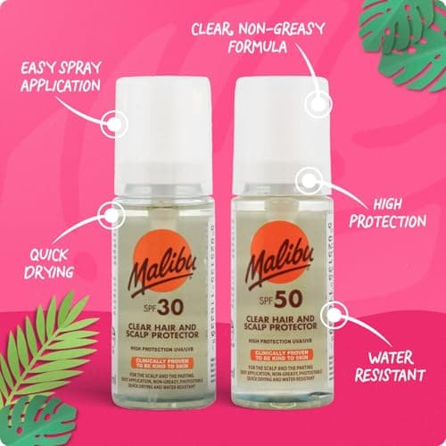 Malibu Sun Clear Hair and Scalp Protector Spray, SPF 50, Non-Greasy, Quick Drying, 50ml — view 3