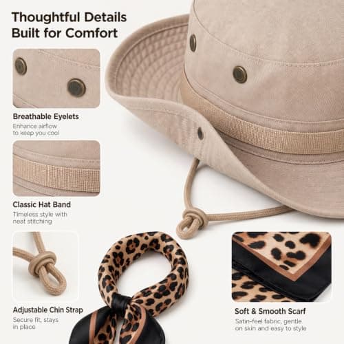 3PCS Explorer Costume, Hat and Scarf Set with Binoculars.Costume Party, Outdoor Adventure, Cos, Music Festival, Travel Photography — view 3