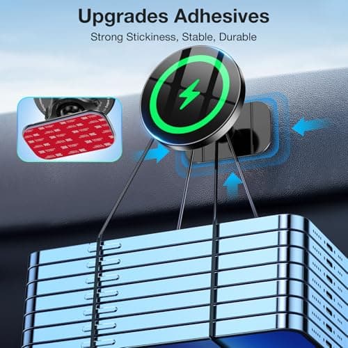 Coolpow for Magsafe Car Mount Charger【100% Stable】15W Magsafe car charger for Dash Vent【Super Magnet】Magnetic Phone Holder for Car Accessories Phone Holder Wireless Charger for iPhone 17 Pro Max 16 15 — view 6