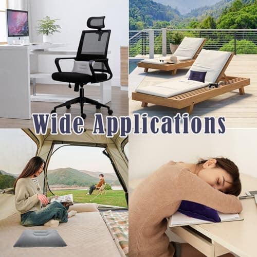 XINXINGDINGSHENG 2 PCS Inflatable Pillows Mini Compressible Waterproof Travel Pillow Ultralight Soft Flocked Blow Up Pillows Portable for Travel Camping Sunbathing Office Park Home — view 6
