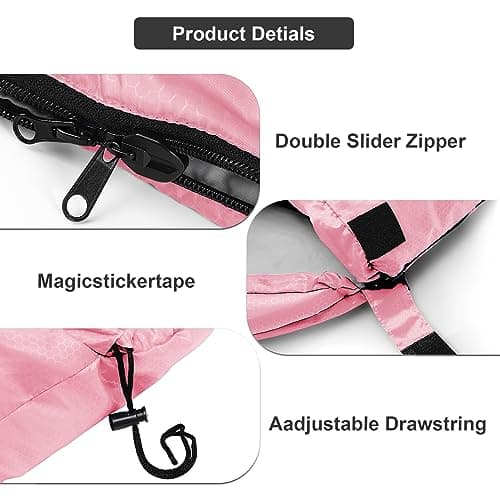 Tesmien Sleeping Bag for Adults & Kids 3-4 Season Warm Weather and Winter Lightweight, Waterproof for Teens, Men's Indoor & Outdoor Camping/Traveling/Hiking, Pink Grey — view 4