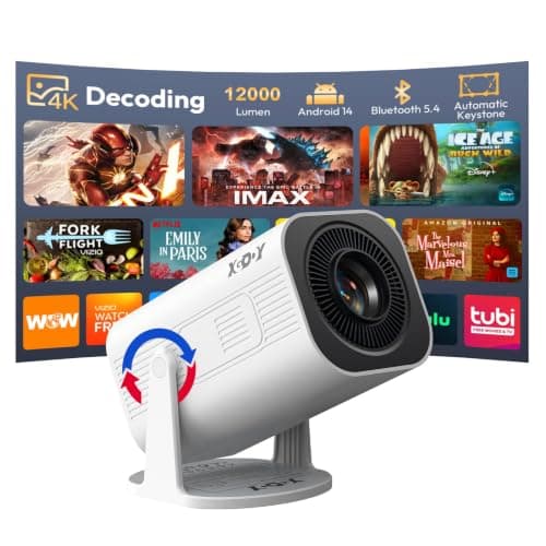 XGODY Gimbal 3 pro Mini Portable Smart Projector for Bedroom, Built in Apps