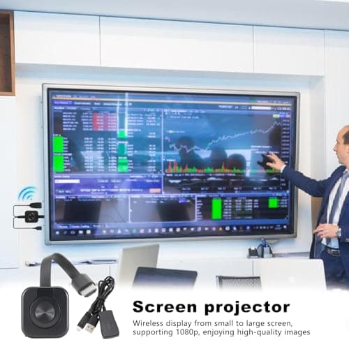 Tiny Projector - 4K Plug and Plays Compact Projector for Phone, TV and Games | Portable Movie Player, Multi-Function HD Display Unit, Wireless Video Beamer for Music, Demos, Docs, Presentations — view 5
