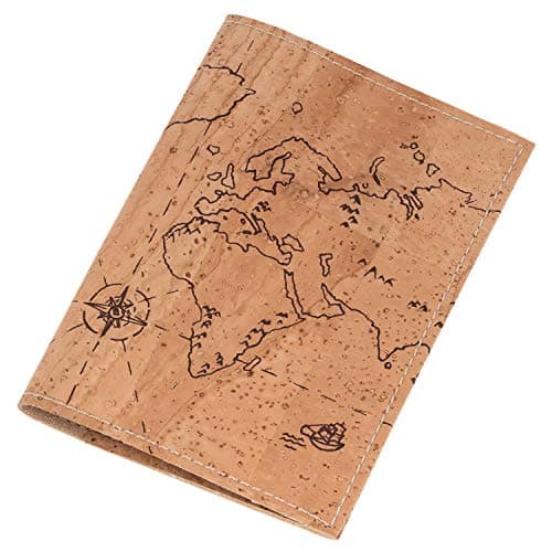SIMARU Passport holder made of elegant cork leather in beige, protective cover for your passport; water-repellent and robust, sustainable and vegan; the perfect protection for your travel documents or