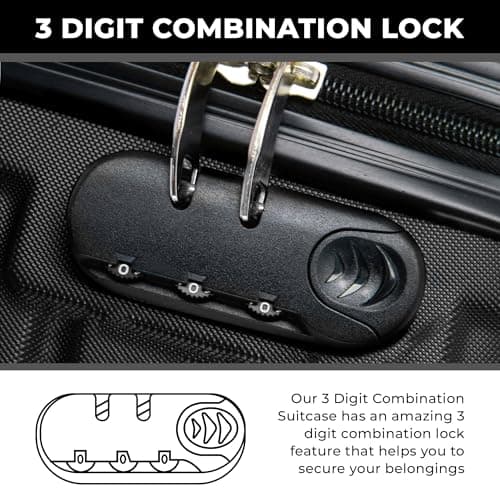 FLYMAX Medium Suitcase 4 Wheel Lightweight Luggage Hard Shell ABS Travel Case Hold Check in Fits 15kg - 20kg Medium Size + 3 Digit Lock + Telescopic Handle 67 Litre Capacity — view 6