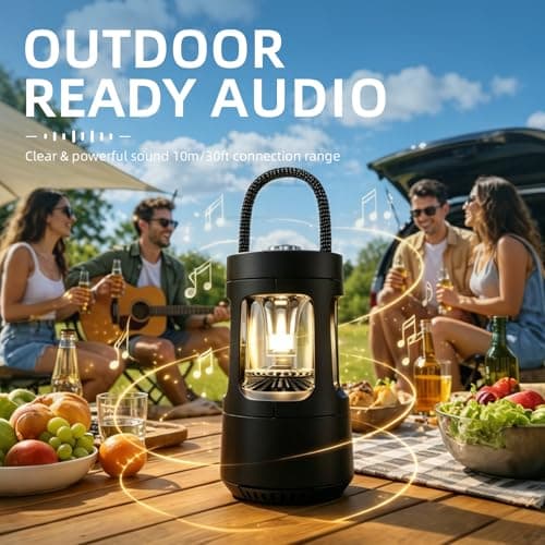 Camping Lantern with Bluetooth Speaker, 4000mAh Camping Lights Rechargeable — view 3