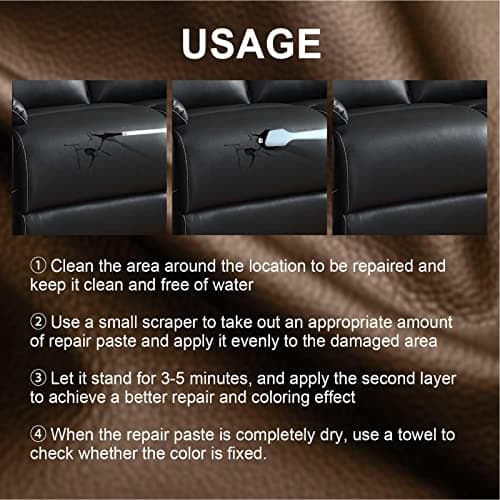 20ml Vinyl Repair Kit, Leather Repair Cream, Leather Recoloring Balm, Advanced Leather Repair Gel, Leather Scratch Repair Paste, Leather Restorer, For Sofas, Car Seats, Furniture, Chairs Of Leather — view 4