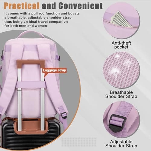 Velaybor 40L Travel Backpack, Flight Approved Carry On Laptop Backpack — view 3