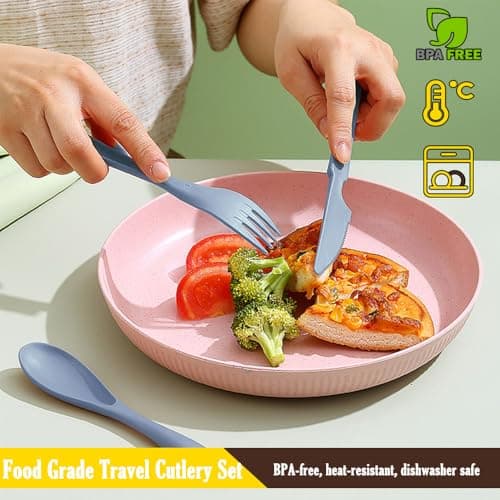 Belegao 2 Sets Travel Cutlery Set Reusable Camping Cutlery with Case — view 4