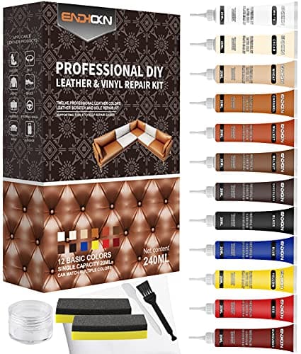 Leather, Vinyl Recoloring Repair Kit 12 Colors, Cracks, Damage Repair Agent