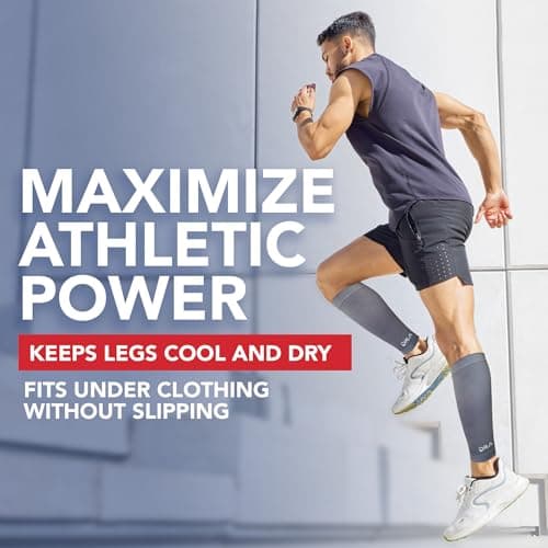 Doctor Developed Compression Calf Sleeves & Doctor Handbook, Shin Splints Support For Muscle Recovery, Varicose Veins & Leg Pain Relief, Medical Footless Compression Socks (Small, Grey, 1 Pair) — view 5