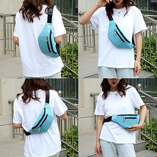 Fanny Pack for Men & Women, Fashion Waterproof Waist Packs with Adjustable Belt, Casual Bag Bum Bags for Travel Sports Running. (Mint Green) — view 4