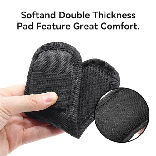 JITFLG 2 Pack Extra Thick Shoulder Strap Pad, Black Removable Universal Replacement Cushion for Backpack, Luggage Bag, Guitar Strap, Duffel Bag - Adjustable Comfort Padding for Heavy Bags — view 3