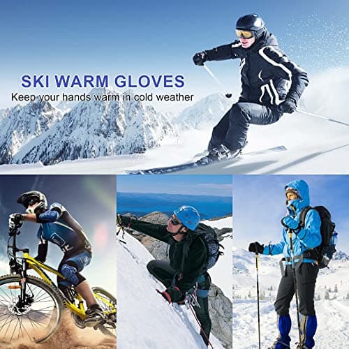 Eclove Ski Gloves, Extreme Waterproof Gloves, Winter Warm Snow Glove Waterproof Windproof Breathable Warm Glovers Wrist Straps Unisex, for Ski, Riding Snowboard Mountaineering Winter Outdoor Sports — view 5