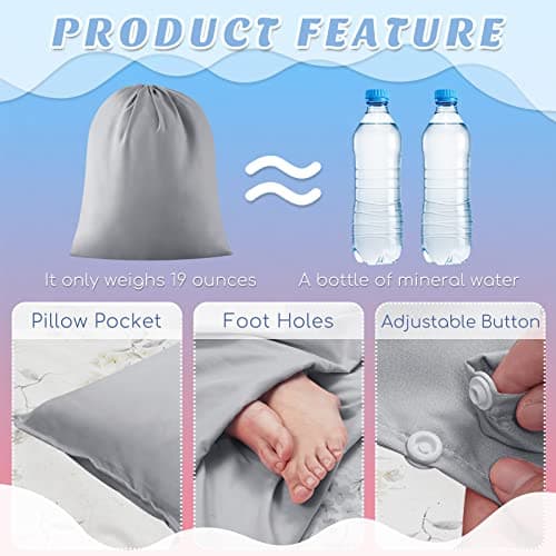 Irenare Self Tan Sleep Sack Reusable Lightweight Tanning Cover, Silver Gray — view 3
