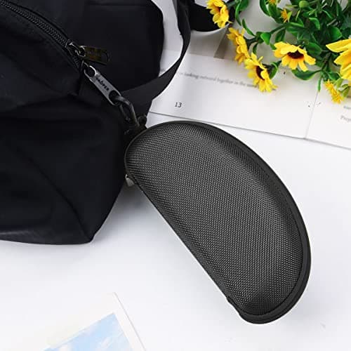 3pcs Zipper Hard Shell Sunglasses Case and Eyeglasses Case Portable Travel Glasses Case with Plastic Hook, Black, One Size — view 6