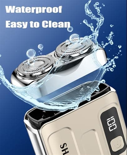 Portable Rotary Dual Ring Electric Shaver with Travel Case, Mini Dual-Head Electric Shaver for Men, Rechargeable Waterproof Pocket Razor for Home, Car, Travel (Black) — view 4