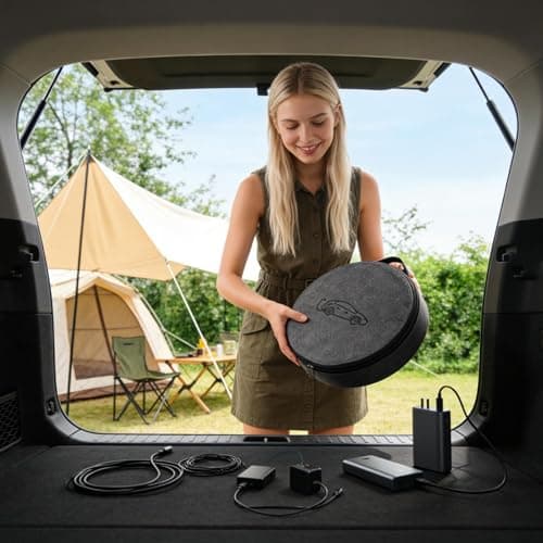 EV Charging Cable Bag - Electric Car Charger Case, Trunk Cable Organizer | Portable Waterproof Battery Lead Container, Heavy Duty Universal Vehicle Cord Storage Box for Folding Power — view 3