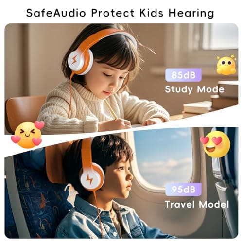 Candy Bila Kids Headphones with Mic for School Boys Girls Travel, 3.5mm — view 2