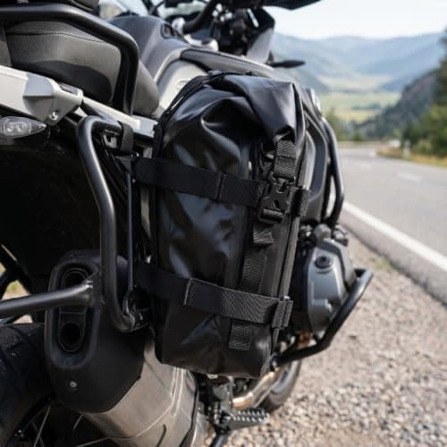 Ejoyous Motorcycle Crash Bar Bag 8L, TPU Frame Bag (Black) — view 4